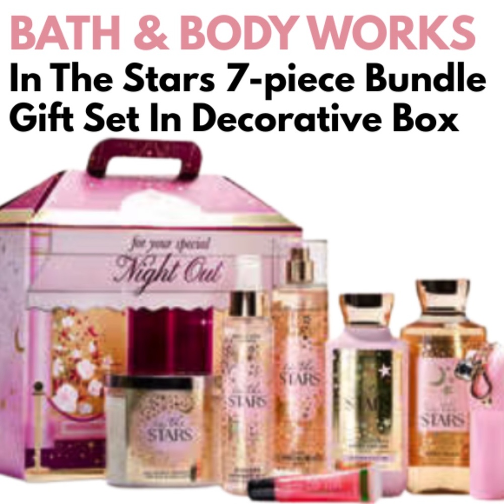Bath & Body Works 7 piece set "In The Stars" Full Size in Decorative Box New